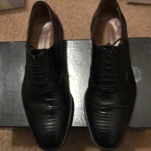 Black Lizard Skin Magnanni Shoes Size :7.5
